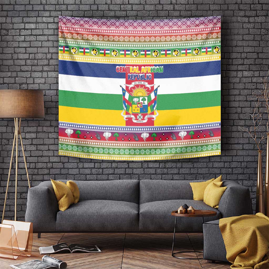 Afro Christmas in Central African Republic Tapestry Merry Christmas - African Pride
