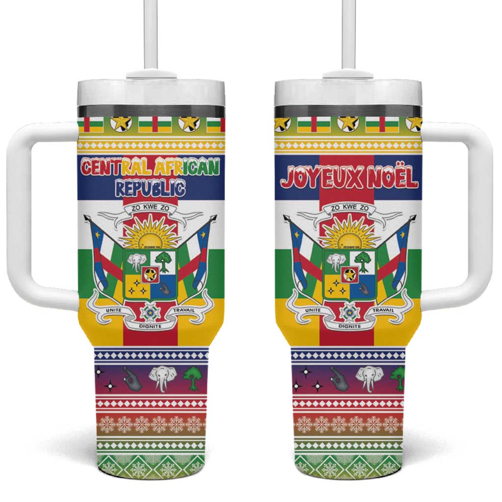 Afro Christmas in Central African Republic Tumbler With Handle Merry Christmas - African Pride