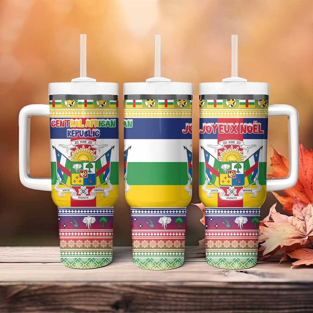 Afro Christmas in Central African Republic Tumbler With Handle Merry Christmas - African Pride