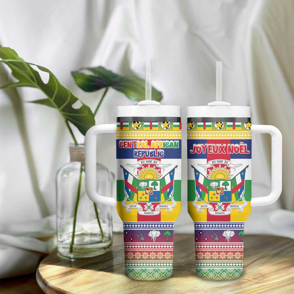 Afro Christmas in Central African Republic Tumbler With Handle Merry Christmas - African Pride