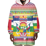 Afro Christmas in Central African Republic Wearable Blanket Hoodie Merry Christmas - African Pride