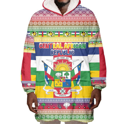 Afro Christmas in Central African Republic Wearable Blanket Hoodie Merry Christmas - African Pride