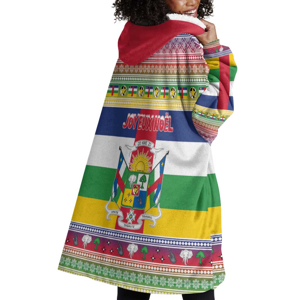 Afro Christmas in Central African Republic Wearable Blanket Hoodie Merry Christmas - African Pride