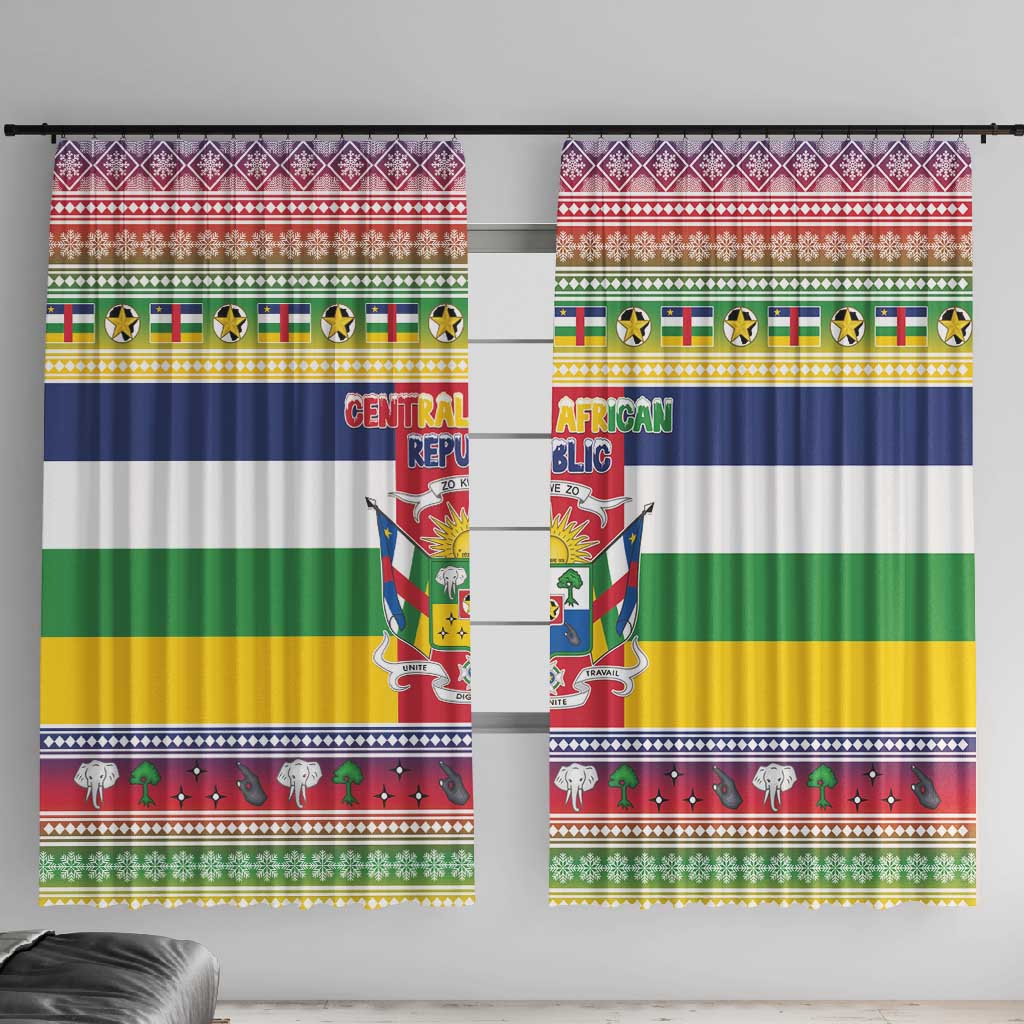 Afro Christmas in Central African Republic Window Curtain Merry Christmas - African Pride
