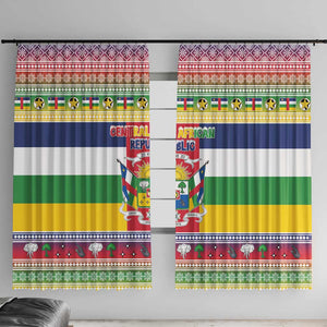 Afro Christmas in Central African Republic Window Curtain Merry Christmas - African Pride