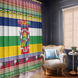 Afro Christmas in Central African Republic Window Curtain Merry Christmas - African Pride
