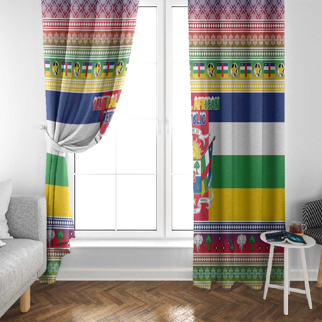 Afro Christmas in Central African Republic Window Curtain Merry Christmas - African Pride