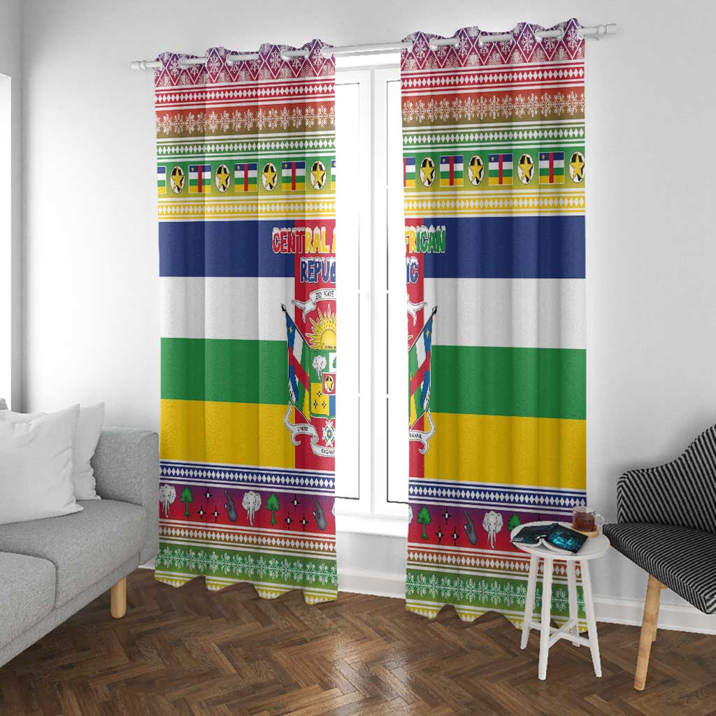 Afro Christmas in Central African Republic Window Curtain Merry Christmas - African Pride