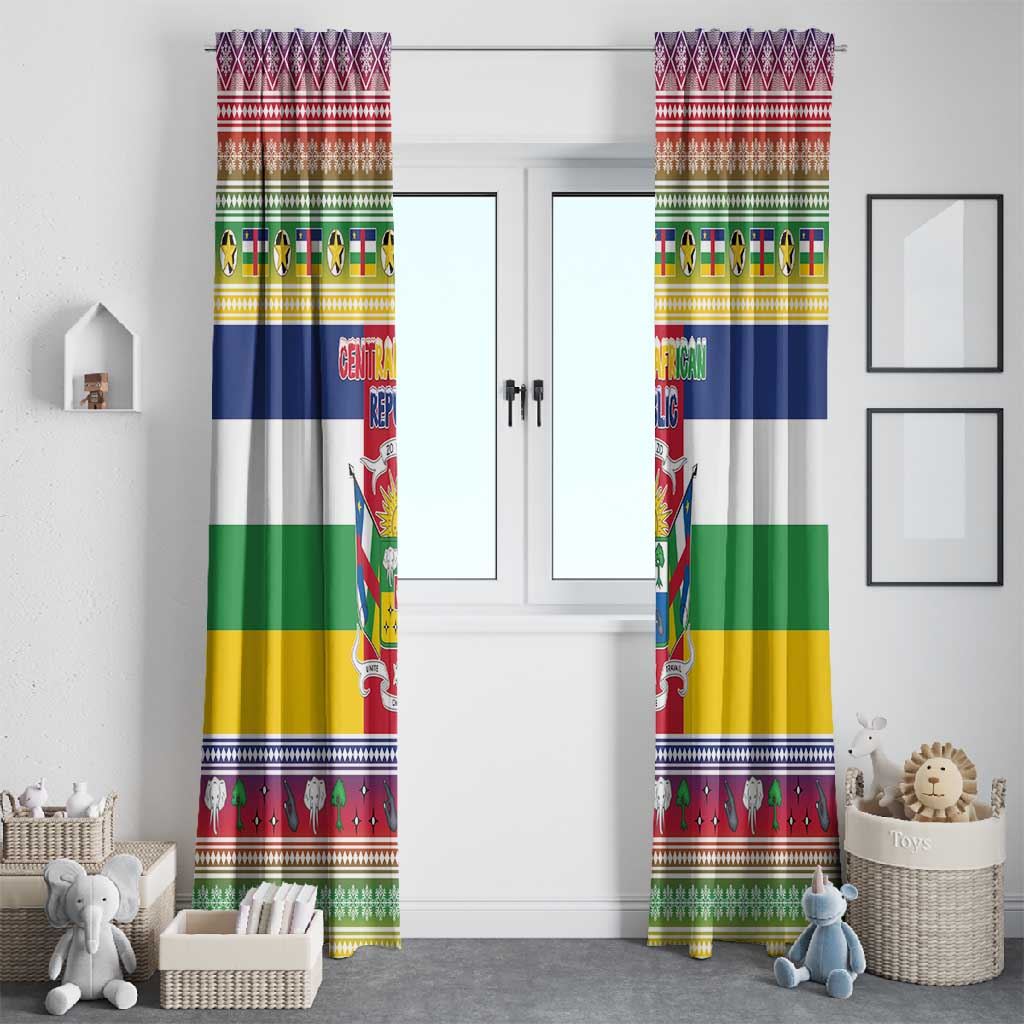 Afro Christmas in Central African Republic Window Curtain Merry Christmas - African Pride