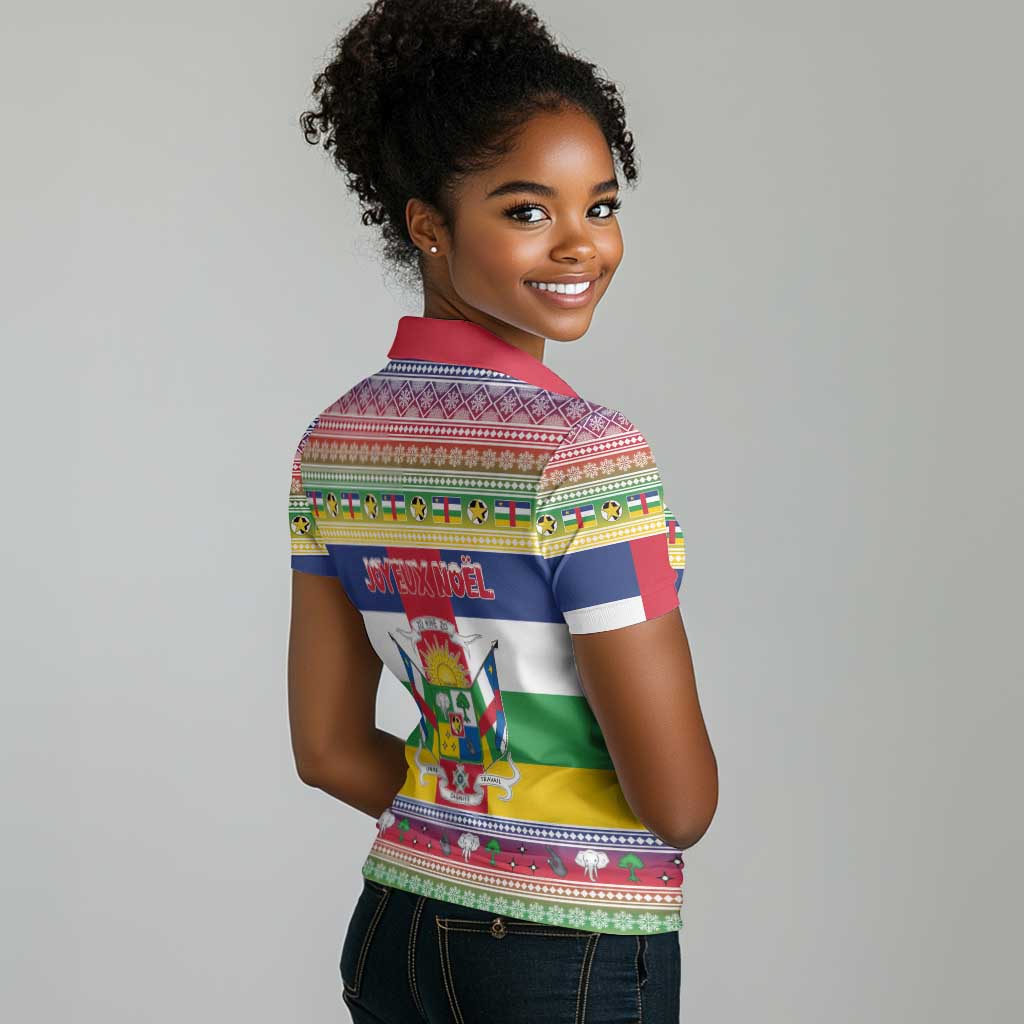 Afro Christmas in Central African Republic Women Polo Shirt Merry Christmas - African Pride