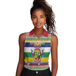 Afro Christmas in Central African Republic Women Sleeveless Polo Shirt Merry Christmas - African Pride