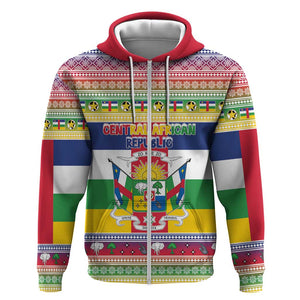 Afro Christmas in Central African Republic Zip Hoodie Merry Christmas - African Pride