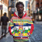 Afro Christmas in Central African Republic Zip Hoodie Merry Christmas - African Pride