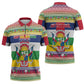 Central African Republic Christmas Zipper Polo Shirt Joyeux Noel