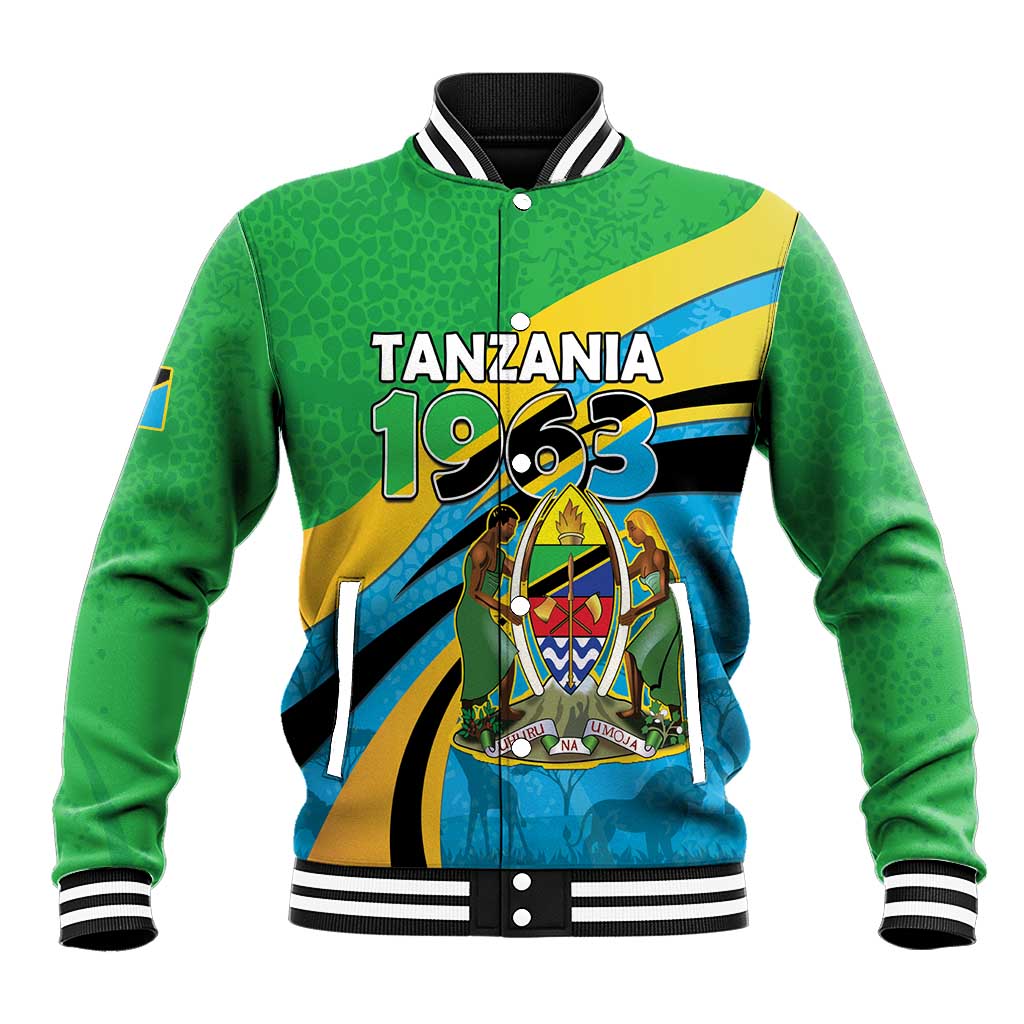 Personalized Tanzania Uhuru Day Baseball Jacket Coat Of Arms - Sports Style - African Pride