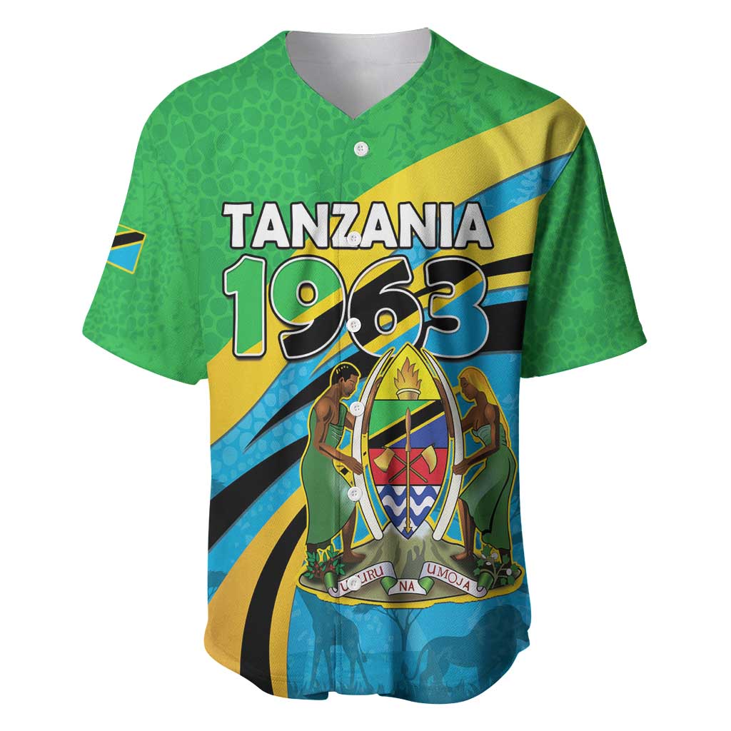 Personalized Tanzania Uhuru Day Baseball Jersey Coat Of Arms - Sports Style - African Pride