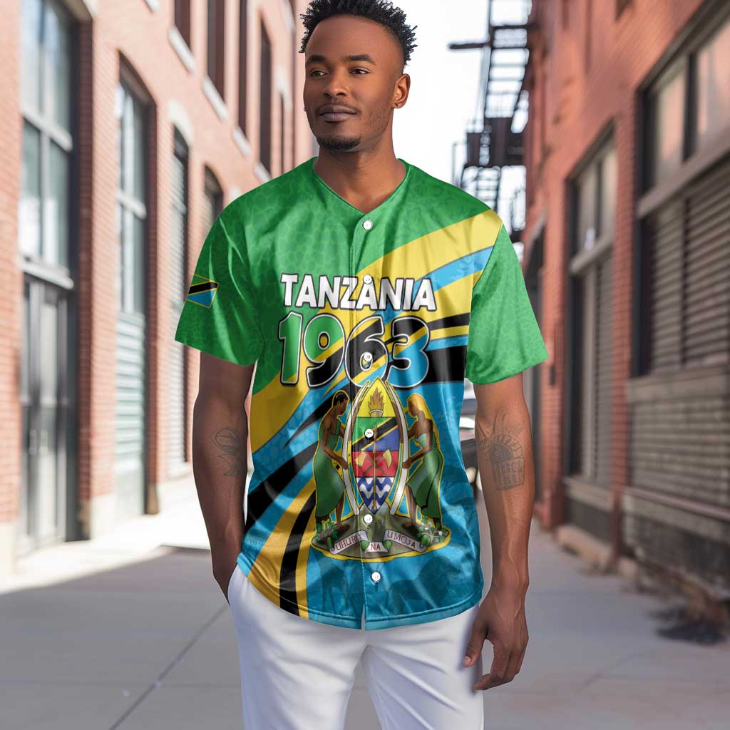 Personalized Tanzania Uhuru Day Baseball Jersey Coat Of Arms - Sports Style - African Pride