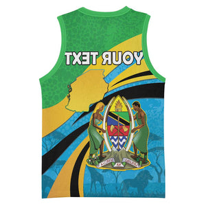 Personalized Tanzania Uhuru Day Basketball Jersey Coat Of Arms - Sports Style - African Pride
