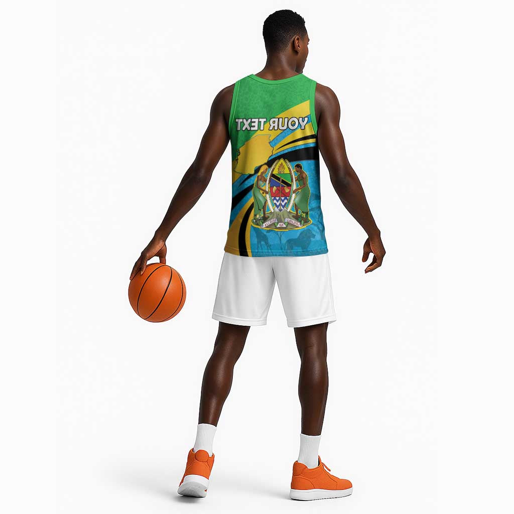 Personalized Tanzania Uhuru Day Basketball Jersey Coat Of Arms - Sports Style - African Pride