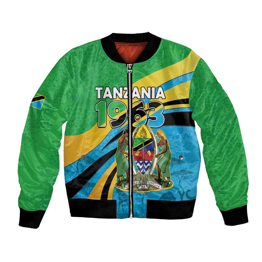 Personalized Tanzania Uhuru Day Bomber Jacket Coat Of Arms - Sports Style - African Pride