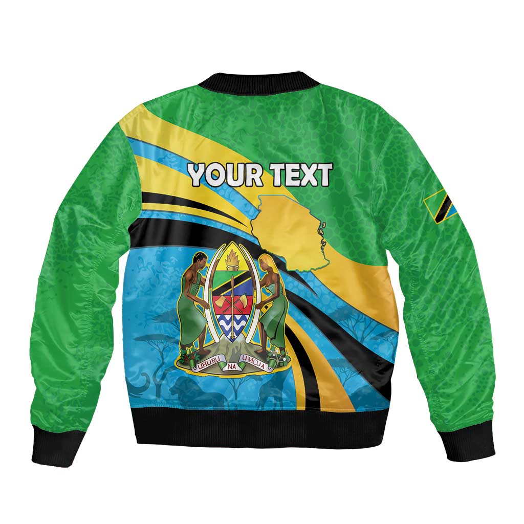 Personalized Tanzania Uhuru Day Bomber Jacket Coat Of Arms - Sports Style - African Pride