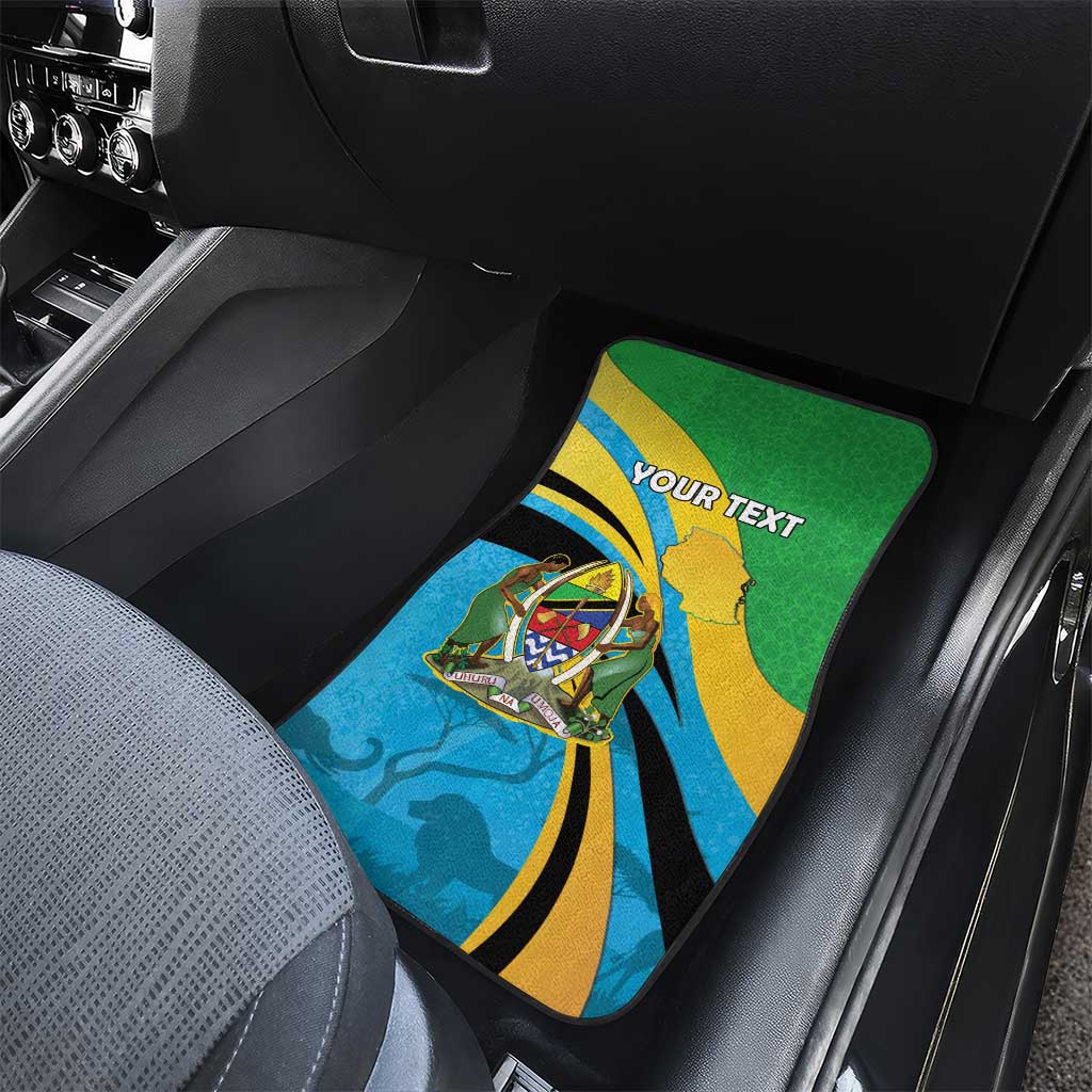 Personalized Tanzania Uhuru Day Car Mats Coat Of Arms - Sports Style - African Pride