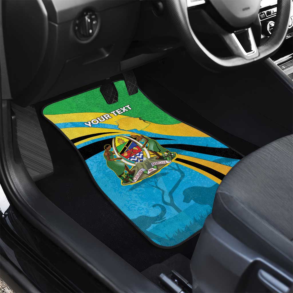 Personalized Tanzania Uhuru Day Car Mats Coat Of Arms - Sports Style - African Pride