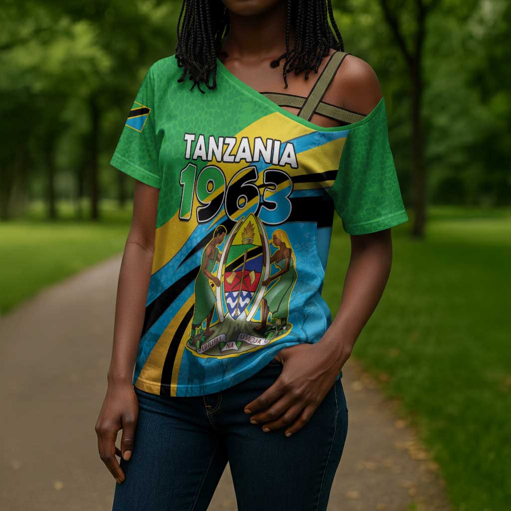 Personalized Tanzania 1963 Cross Shoulder Shirt Happy Independence Day