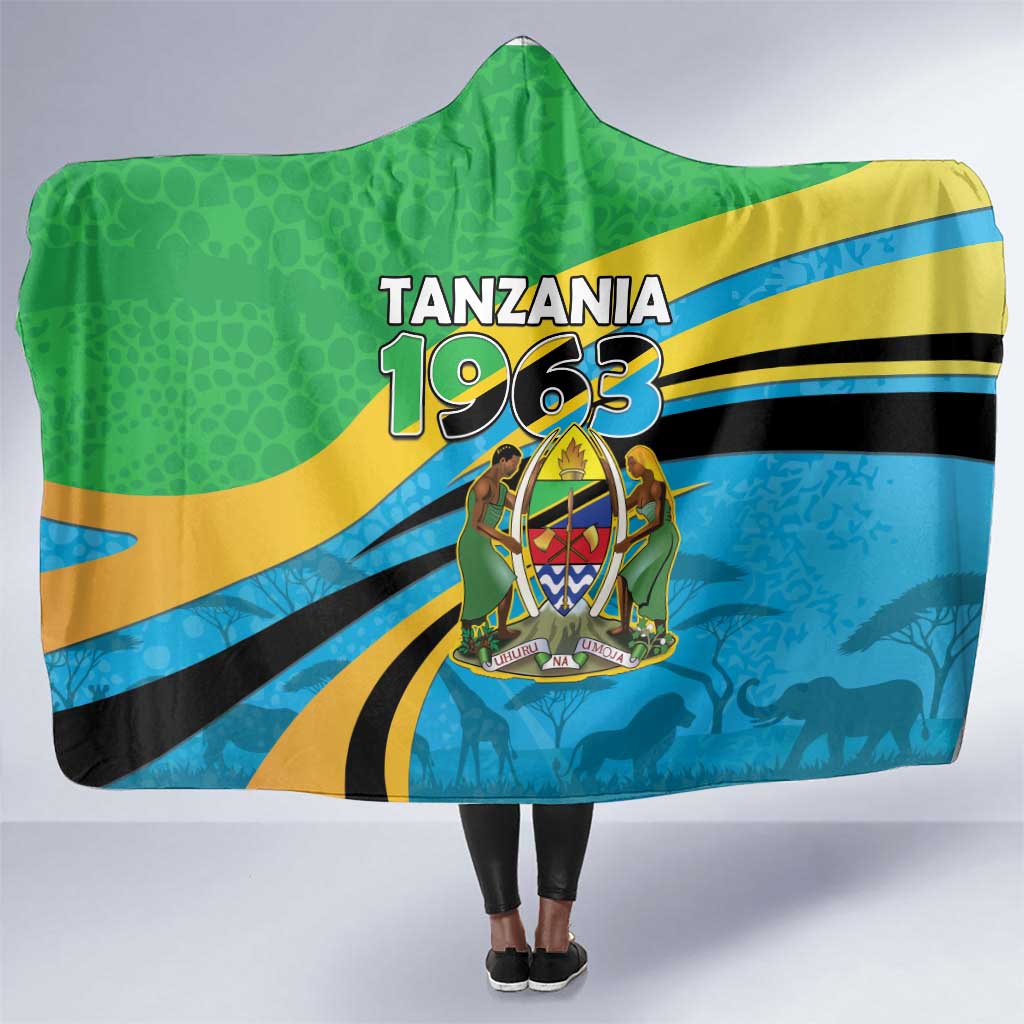Tanzania Uhuru Day Hooded Blanket Coat Of Arms - Sports Style - African Pride
