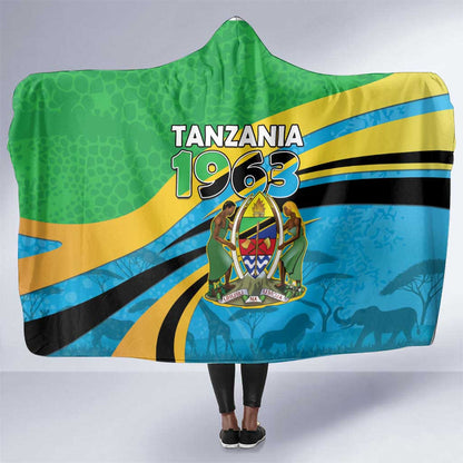 Tanzania Uhuru Day Hooded Blanket Coat Of Arms - Sports Style - African Pride