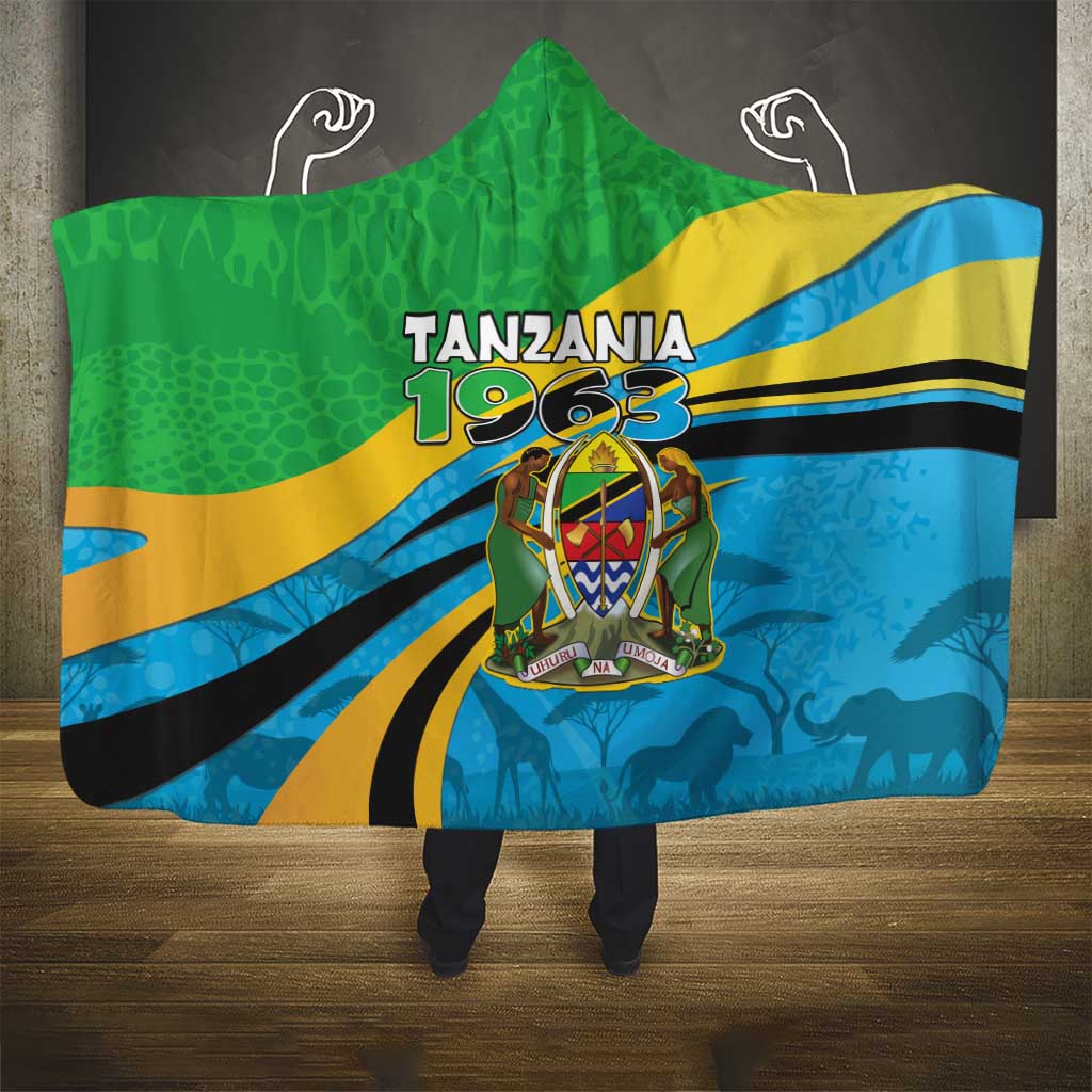 Tanzania Uhuru Day Hooded Blanket Coat Of Arms - Sports Style - African Pride
