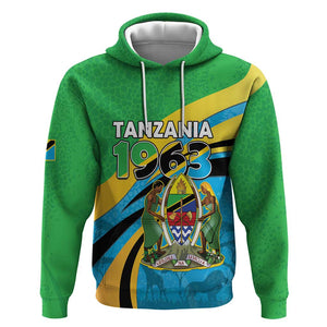 Personalized Tanzania Uhuru Day Hoodie Coat Of Arms - Sports Style - African Pride