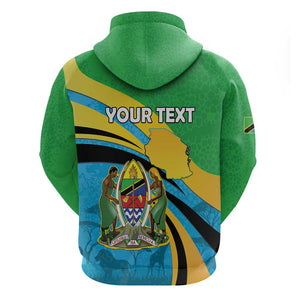 Personalized Tanzania Uhuru Day Hoodie Coat Of Arms - Sports Style - African Pride