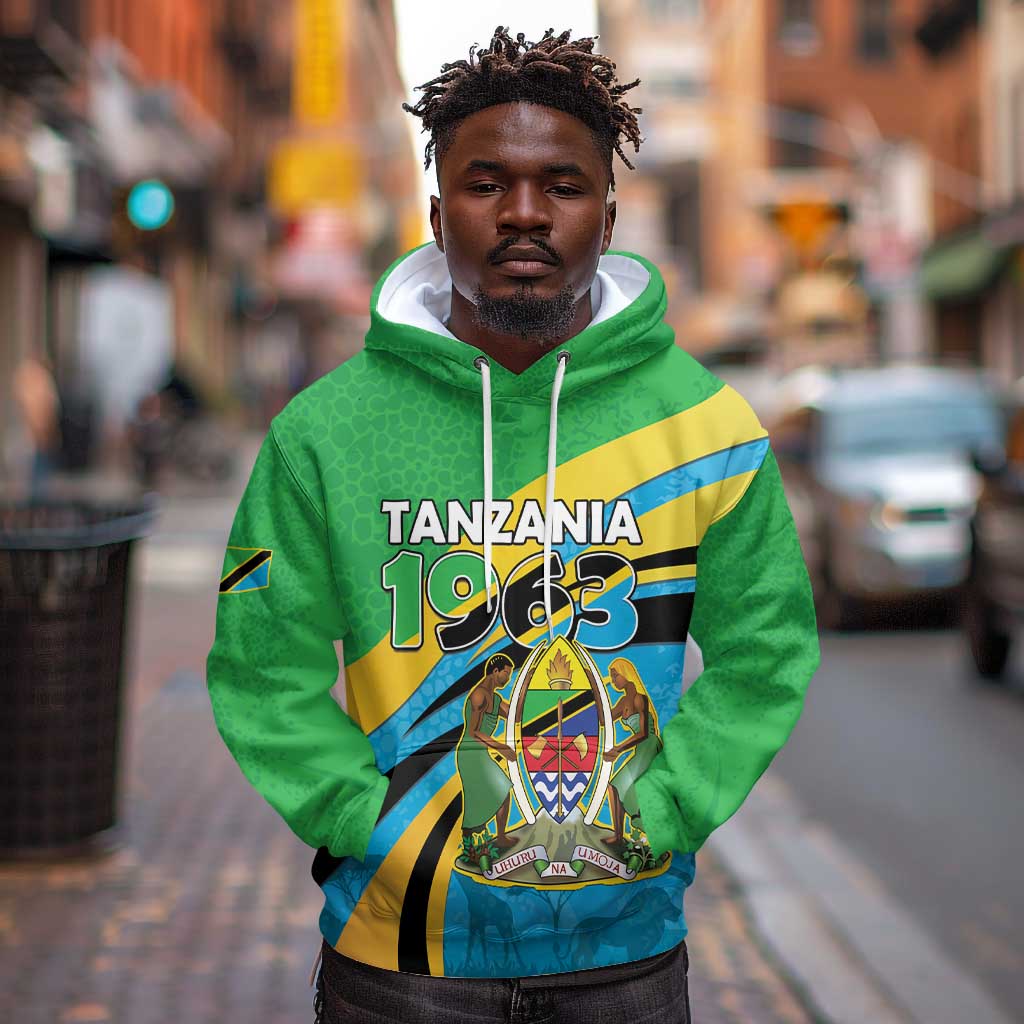 Personalized Tanzania Uhuru Day Hoodie Coat Of Arms - Sports Style - African Pride