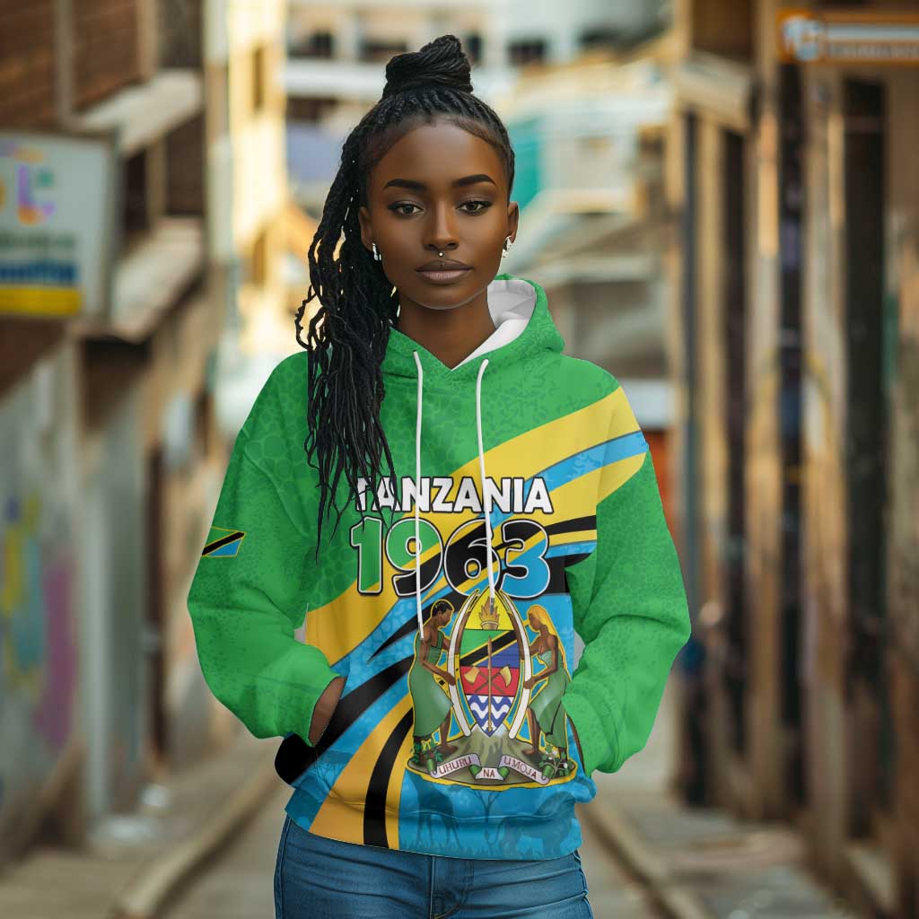Personalized Tanzania Uhuru Day Hoodie Coat Of Arms - Sports Style - African Pride