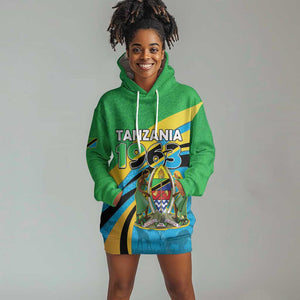 Personalized Tanzania Uhuru Day Hoodie Dress Coat Of Arms - Sports Style - African Pride