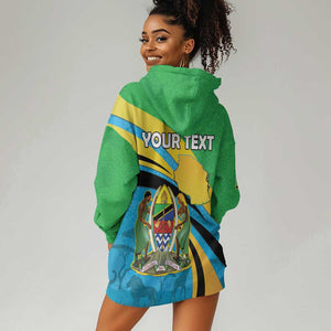 Personalized Tanzania Uhuru Day Hoodie Dress Coat Of Arms - Sports Style - African Pride