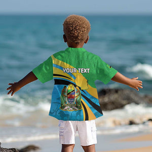 Personalized Tanzania Uhuru Day Kid Hawaiian Shirt Coat Of Arms - Sports Style - African Pride