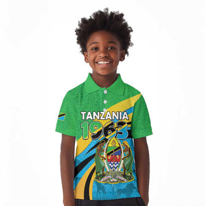 Personalized Tanzania Uhuru Day Kid Polo Shirt Coat Of Arms - Sports Style - African Pride