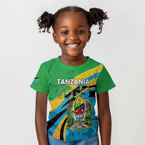 Personalized Tanzania Uhuru Day Kid T shirt Coat Of Arms - Sports Style - African Pride