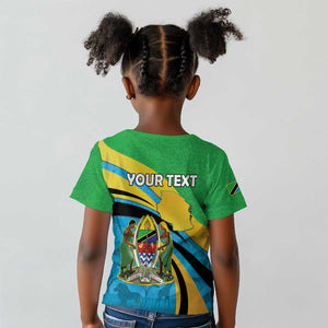 Personalized Tanzania Uhuru Day Kid T shirt Coat Of Arms - Sports Style - African Pride