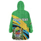 Personalized Tanzania Uhuru Day Kid Wearable Blanket Hoodie Coat Of Arms - Sports Style - African Pride