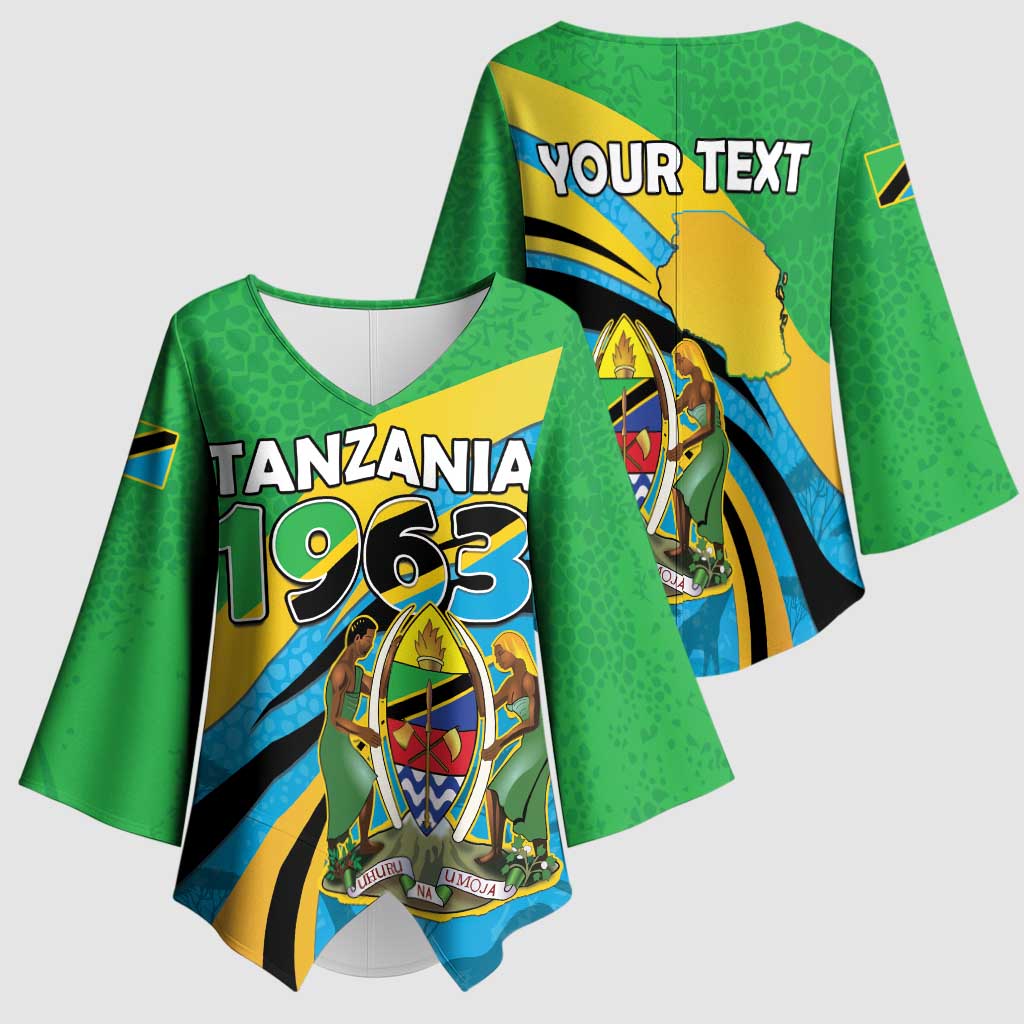 Personalized Tanzania 1963 Kimono Sleeve Blouse Happy Independence Day