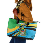 Tanzania Uhuru Day Leather Tote Bag Coat Of Arms - Sports Style - African Pride
