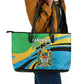 Tanzania Uhuru Day Leather Tote Bag Coat Of Arms - Sports Style - African Pride