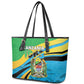 Tanzania Uhuru Day Leather Tote Bag Coat Of Arms - Sports Style - African Pride