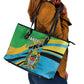 Tanzania Uhuru Day Leather Tote Bag Coat Of Arms - Sports Style - African Pride