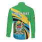 Personalized Tanzania Uhuru Day Long Sleeve Button Shirt Coat Of Arms - Sports Style - African Pride
