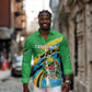 Personalized Tanzania Uhuru Day Long Sleeve Button Shirt Coat Of Arms - Sports Style - African Pride