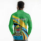 Personalized Tanzania Uhuru Day Long Sleeve Polo Shirt Coat Of Arms - Sports Style - African Pride